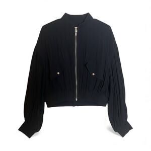 Free People  On Pointe Bomber Jacket - Black - XS